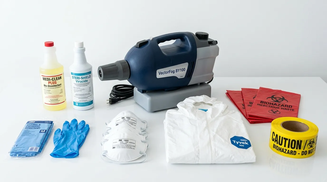 Professional biohazard remediation crew working in Greenfield